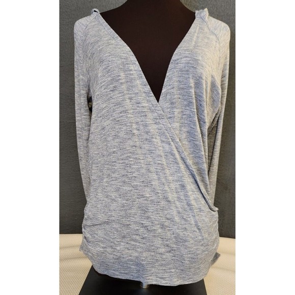 Athleta Womens Wrap Hoodie Sweatshirt Long Sleeve Heather Blue Size Medium Modal - Picture 1 of 12
